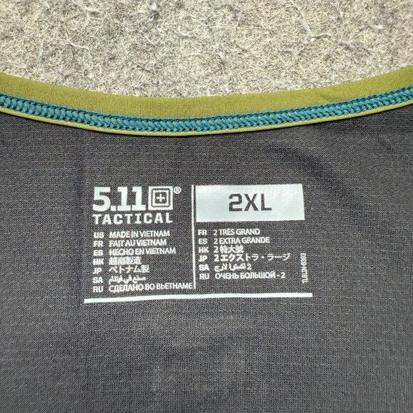 5.11 Tactical Tank Top Men 2XL Green Black Gray Colorblock Performance - Picture 5 of 12